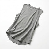 Women Sleeveless Curved Hem Tank Top