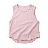 Women Sleeveless Curved Hem Tank Top