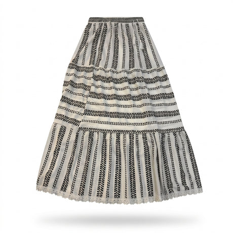 Women Patterned Tiered Midi Skirt