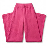 Girls Textured Wide Leg Pants