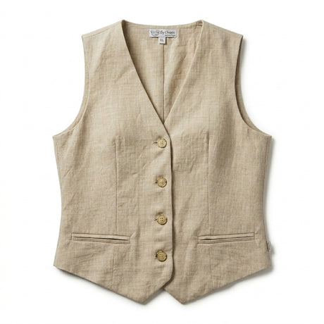 Women Button Front Sleeveless Vest