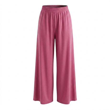 Casual Elastic Waist Wide Leg Pants