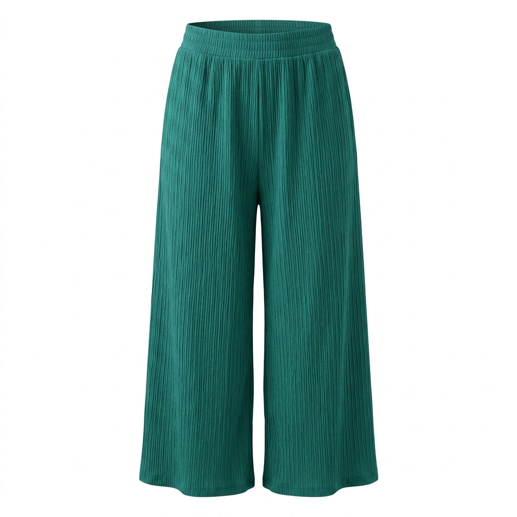 Textured Wide Leg Pants