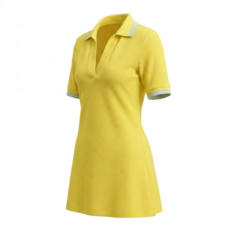 Casual Contrast Trim Short Sleeve Polo Dress