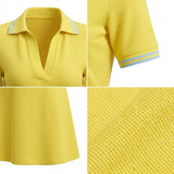 Casual Contrast Trim Short Sleeve Polo Dress