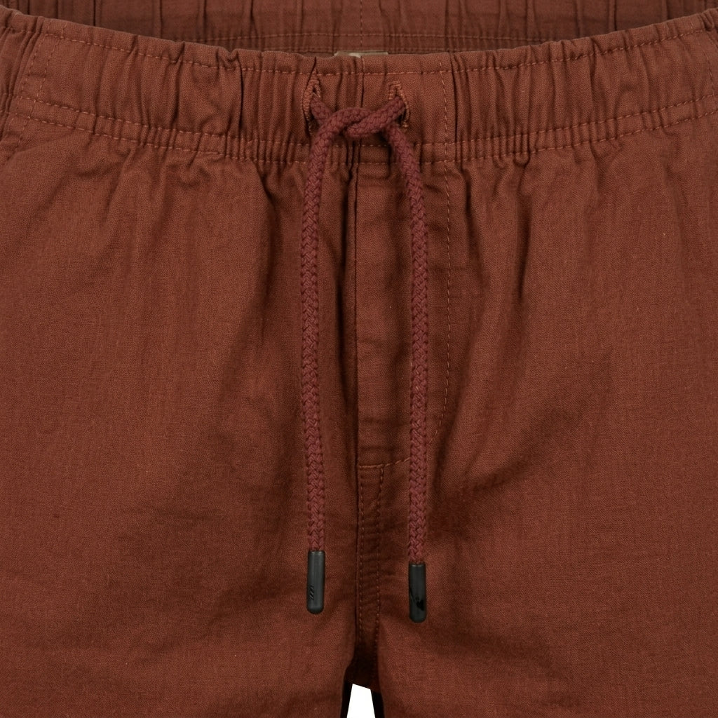 Men Linen Blend Drawstring Casual Shorts