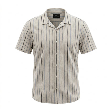 Men Stripe Shirt And Shorts Set
