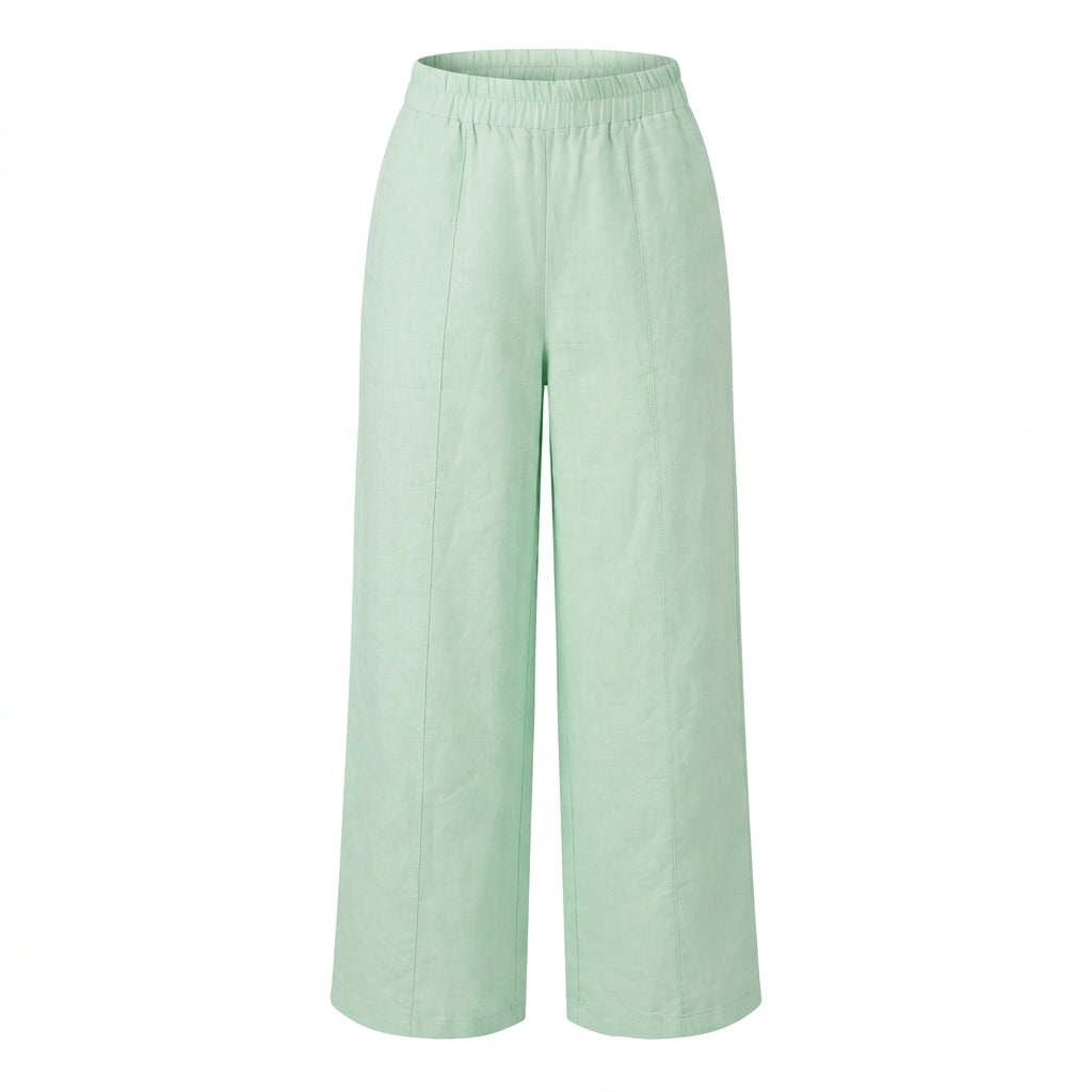 Women Linen Blend Wide Leg Pants