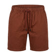 Men Linen Blend Drawstring Casual Shorts