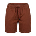 Men Linen Blend Drawstring Casual Shorts