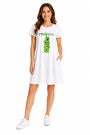 Casual Women Tropical Banana Graphic Sleep Dress