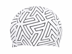 Geometric Print Fabric Swim Cap Free Size