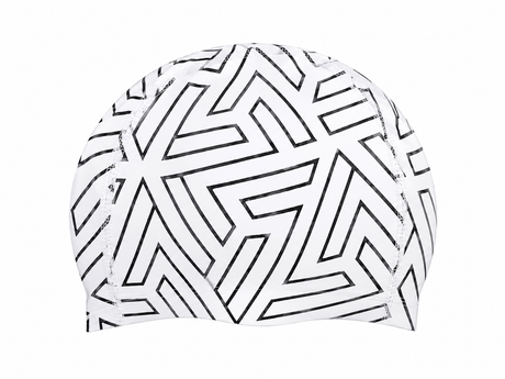Geometric Print Fabric Swim Cap Free Size