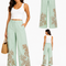 Casual Wear Women Tropical Print Wide Leg Pants