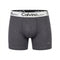Men Charcoal Melange Boxer Briefs With Logo Waistband