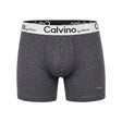 Men Charcoal Melange Boxer Briefs With Logo Waistband