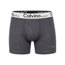 Men Charcoal Melange Boxer Briefs With Logo Waistband