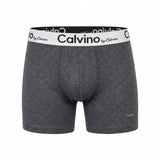 Men Charcoal Melange Boxer Briefs With Logo Waistband