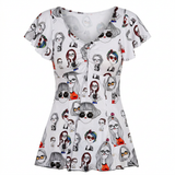 Girls Fashion Sketch Print Dress